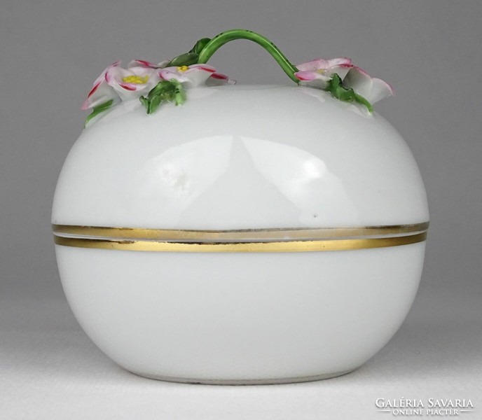 1Q336 Régi Herendi porcelán bonbonier virág dísszel 1964