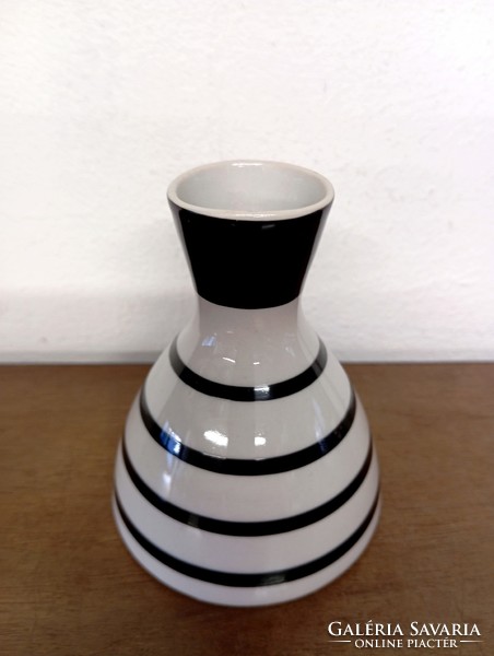 Retro Hungarian stoneware porcelain. Black and white.