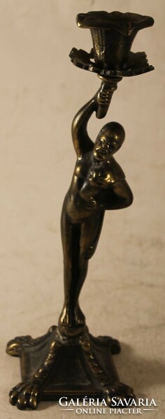 Bronz figurális gyertyatartó  - férfi figura