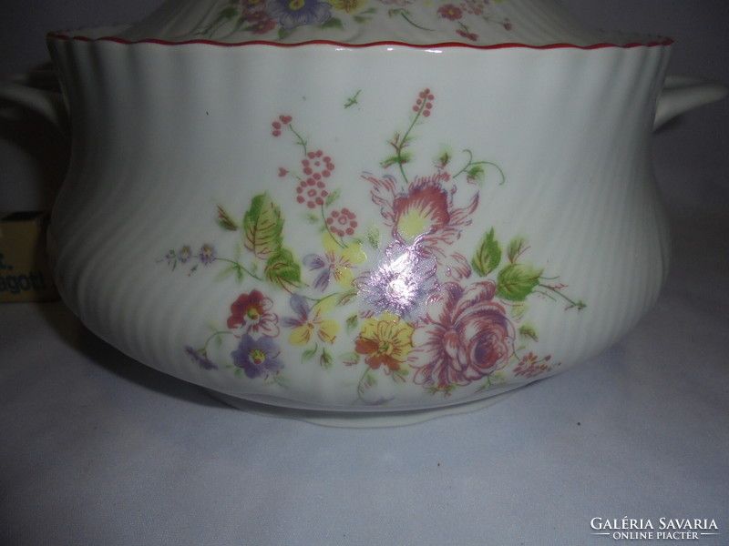 Porcelán leveses tál - virágos, Arpo