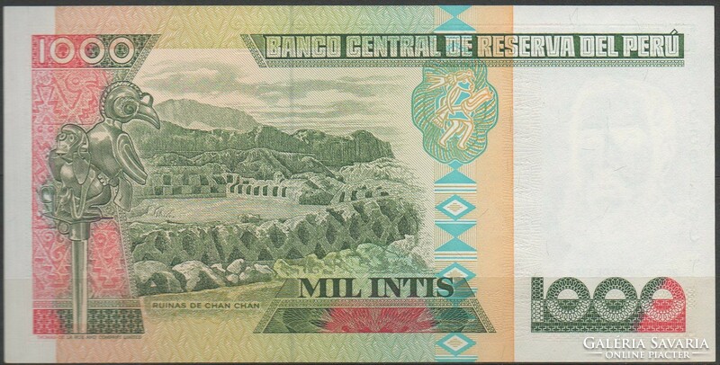 D - 098 - foreign banknotes: 1988 Peru 1000 intis unc