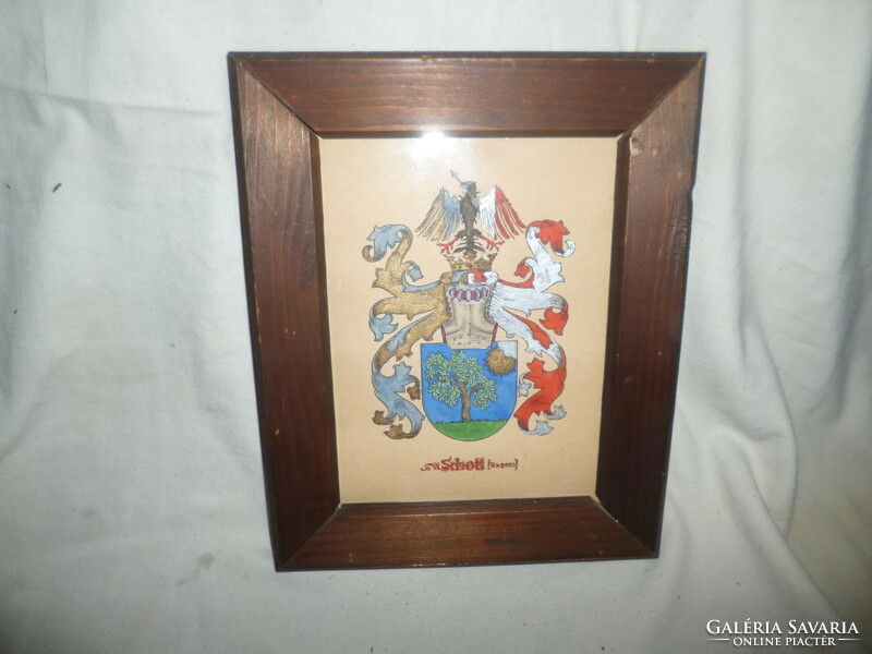 Old hand painted noble coat of arms image