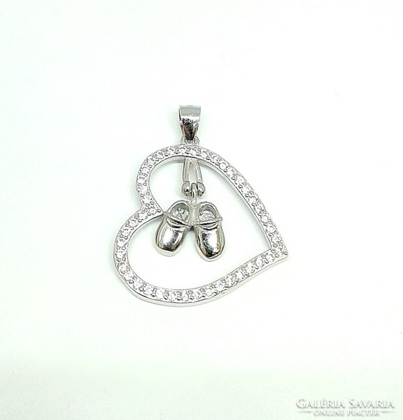 Shoelace-heart silver pendant (zal-ag115151)