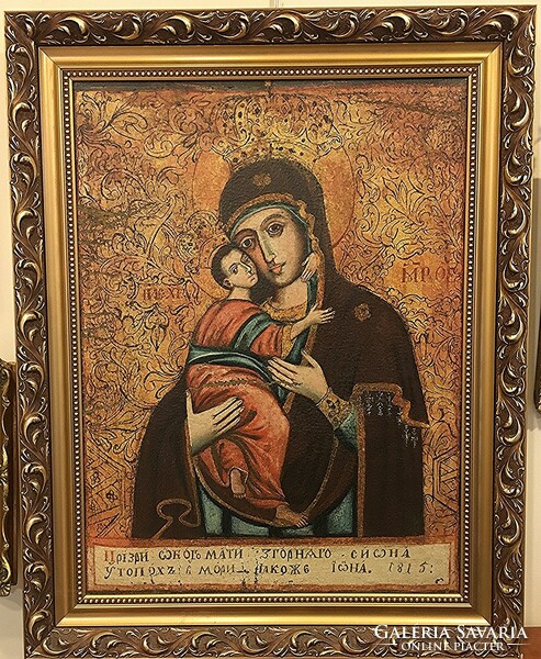 Large, 200 years old, Vladimir? Mother of God (Virgin Mary), 82x62cm icon-like painting