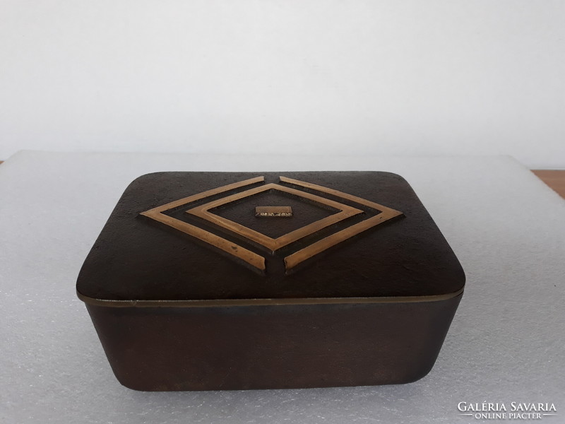 Art deco old cast bronze box, 1.3 kg