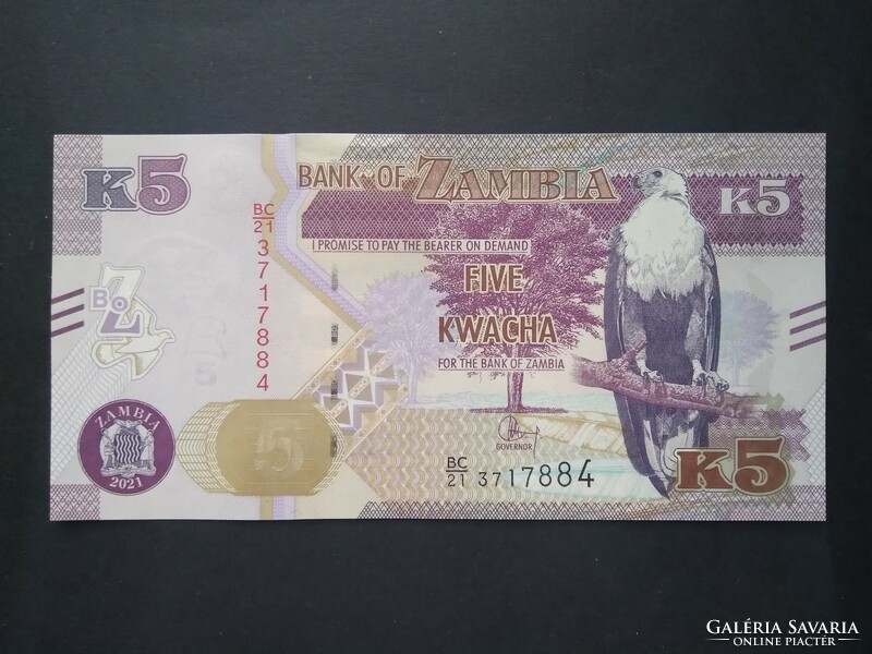 Zambia 5 Kwacha 2021 Unc