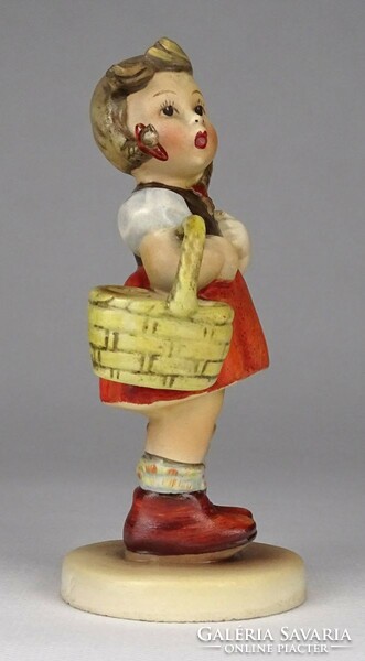 1Q328 old hummel porcelain girl with a basket 12 cm