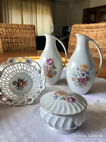 Aranyozott Virágos Porcelán szett