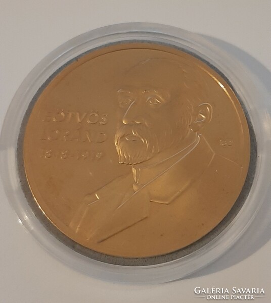 Eötvös Lóránd magyar fizikus 24 karátos arannyal bevont emlékérme UNC kapszulában 2012