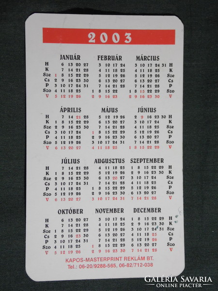 Card calendar, sziget car shop, szigetvár, volkswagen buggy car, 2003, (6)
