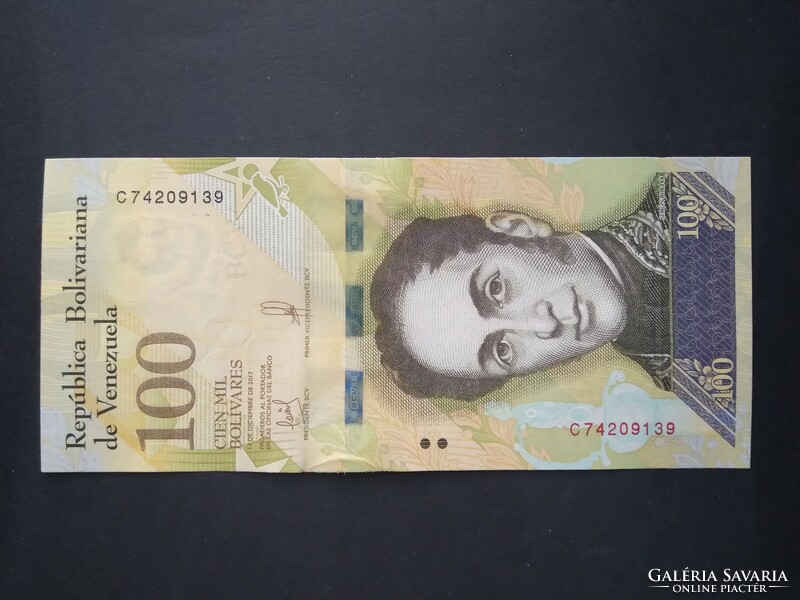 Venezuela 100000 Bolivares 2017 Aunc