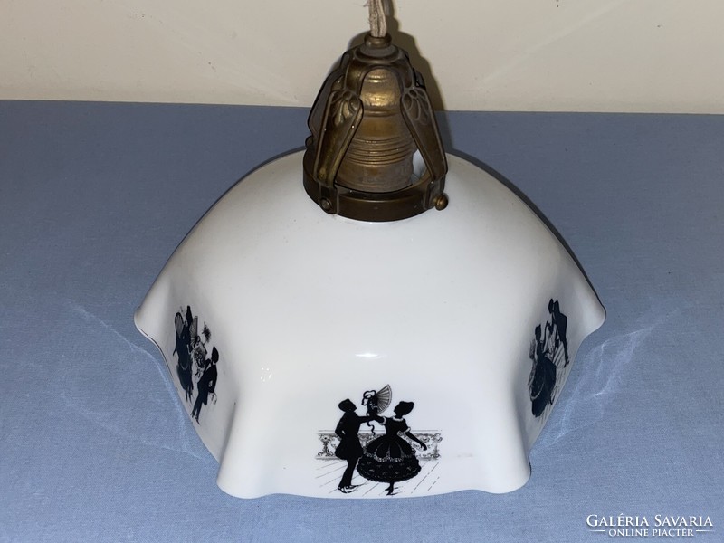 Antik tejüveg konyhai lámpa, mennyezeti lámpa