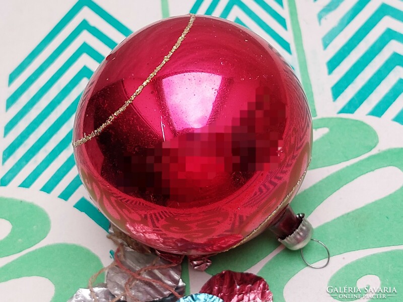 Retro glass Christmas tree decoration red sphere glass decoration
