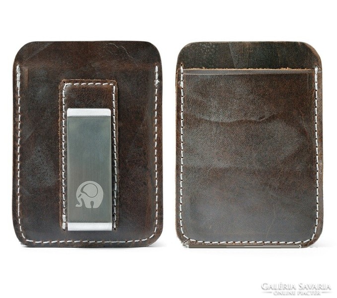 Stylish and elegant wallet with money clip. Coffee brown.