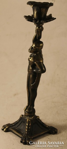 Bronze figural candlestick - male figure