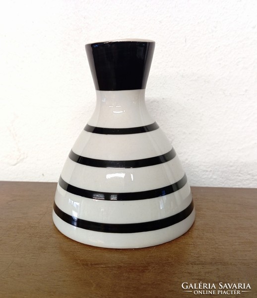 Retro Hungarian stoneware porcelain. Black and white.