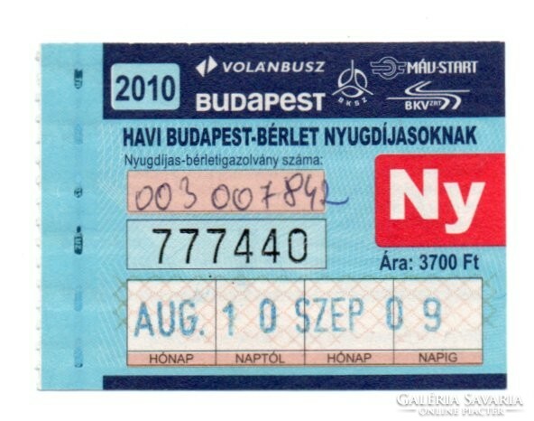 Bkv pass August 2010