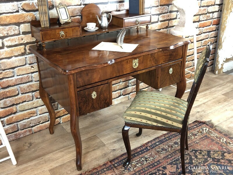 Restored neo-baroque desk with superstructure.