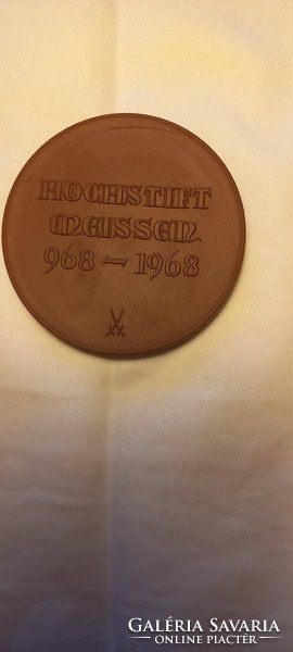 Commemorative plaque Meissen porcelain 968-1968