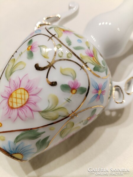 Hollóházi porcelain vase - hand painted / picur