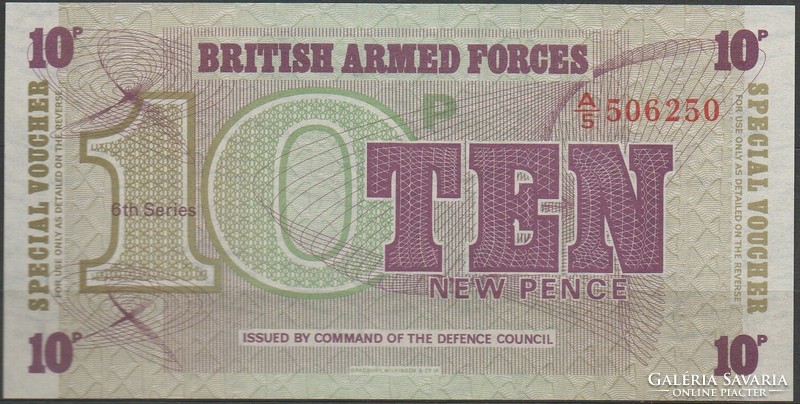 D - 091 - Foreign Banknotes: 1972 British Armed Forces 10 New Penny Unc