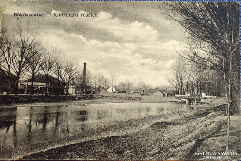 Békéscsaba - Körösparti részlet    fotó képeslap  1917