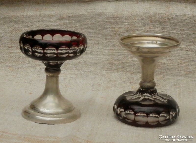 Purple, white polished chocolate goblet with silver base