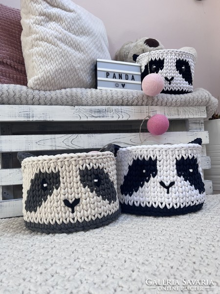 Crochet panda storage