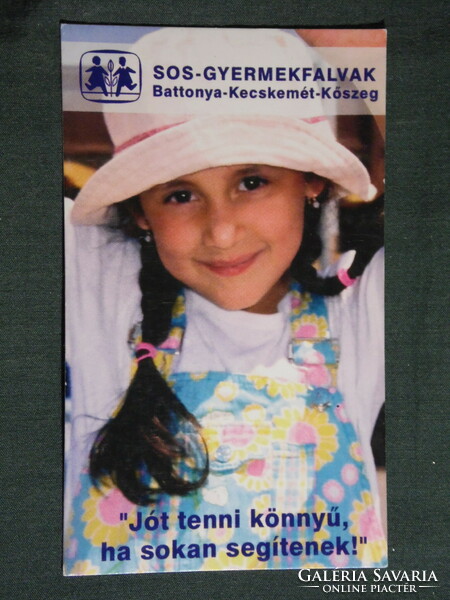 Card calendar, sos children's villages, battonya, Kecskemét, Kőszeg, children's model, 2003, (6)