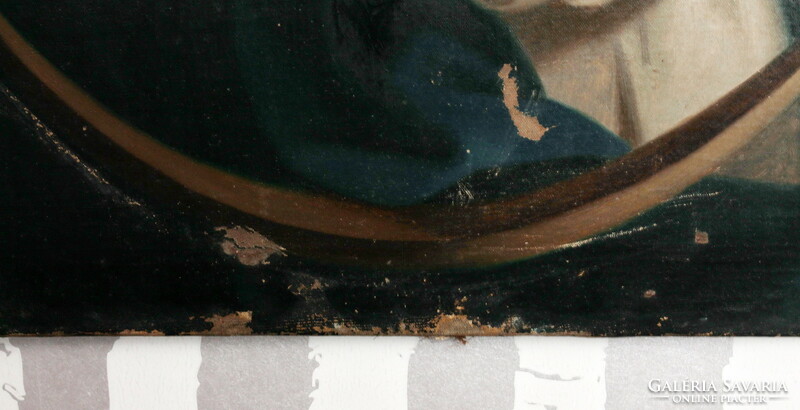 Biedermeier Szűz Mária olajfestmény 19. század