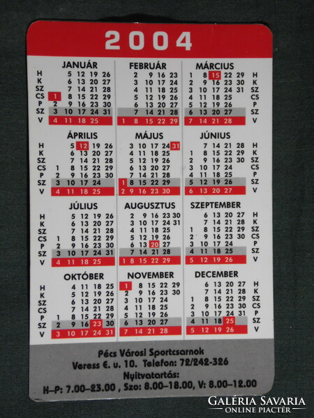 Card calendar, brill fitness, Pécs sports hall, 2004, (6)