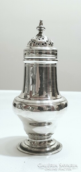 Silver, iii. King George salt and pepper shaker, John Delmester, London 1760