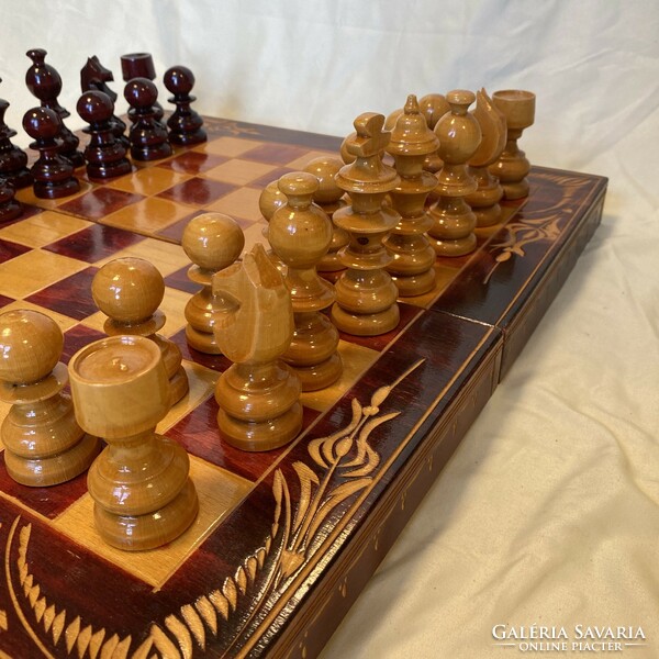 Hatalmas fa sakk készlet