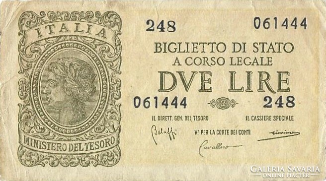 2 lire lira 1944 Olaszország 3.