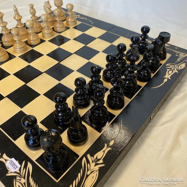 Hatalmas fa sakk készlet, fekete