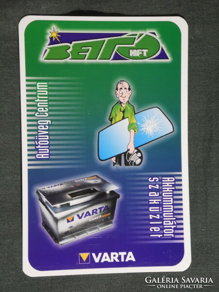 Kártyanaptár, Betto Kft. , autóüveg, akkumulátor szaküzlet, Pécs, grafikai rajzos,humoros, 2004, (6)