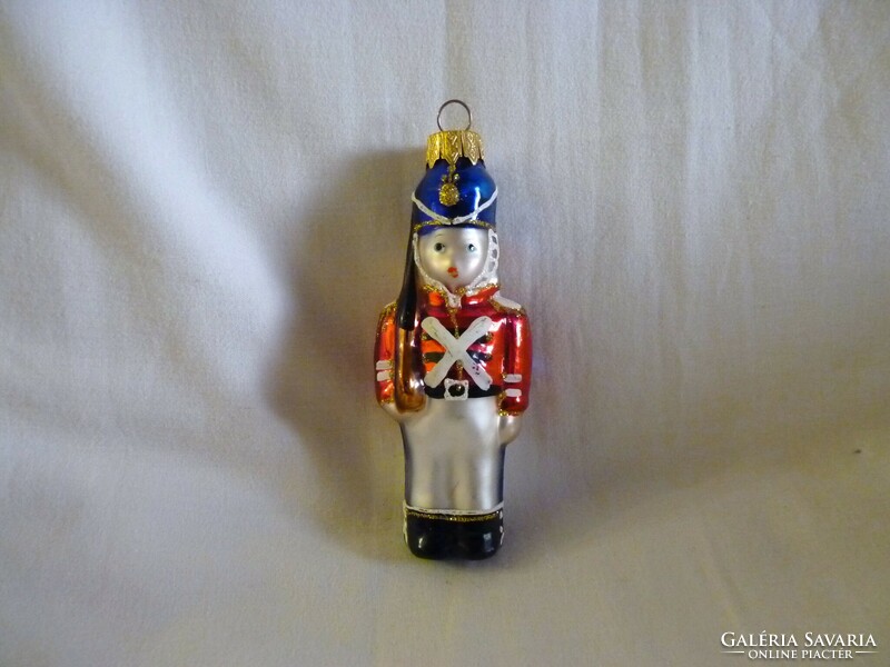 Retro-style glass Christmas tree decoration - lead soldier!