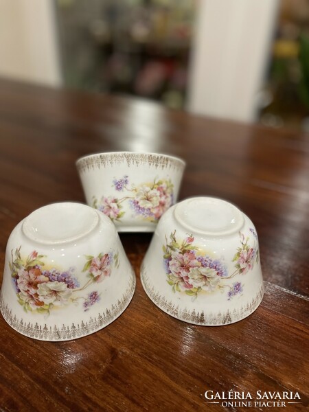 Beautiful Rare Antique Porcelain 3 pcs Floral Koma Mug Tea Cup Cups Koma Cup Collector's Beauty