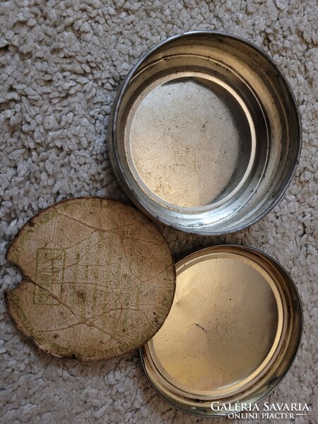 Old retro pipe tobacco metal box.