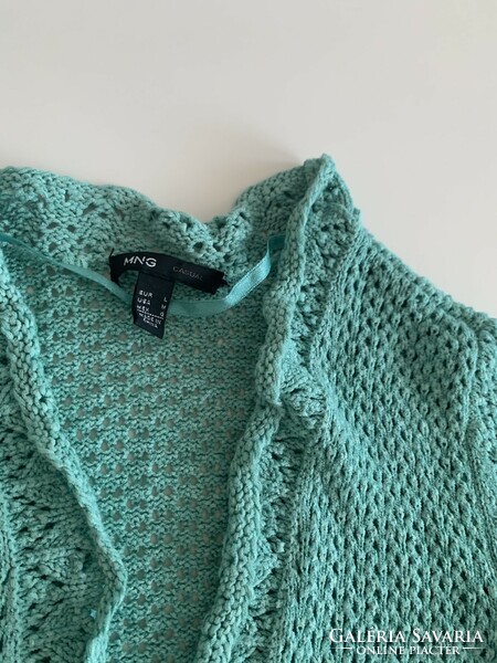 Knitted mint green mango bolero top cardigan vest size s m l