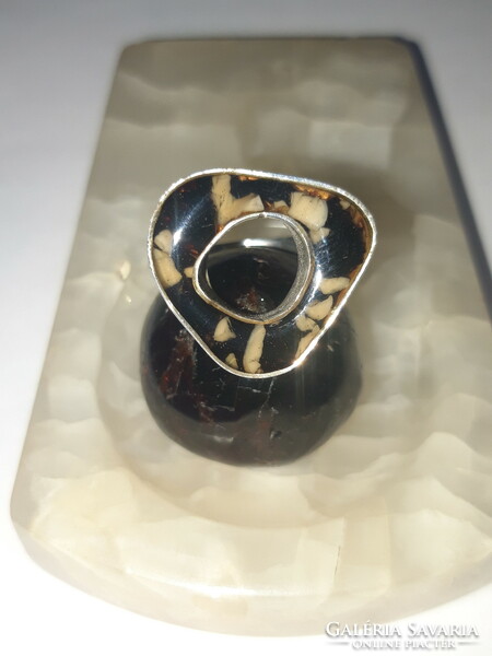 Ezüst gyűrű - egyedi dizájn - 60- as méret