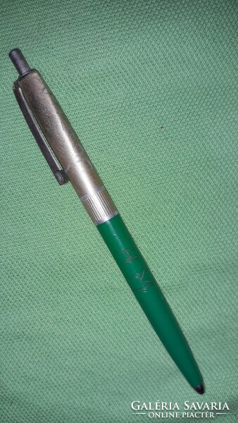 1980.Cca ico stationery manufacturer metal-plastic, gold-benetton green ballpoint pen as shown in the pictures