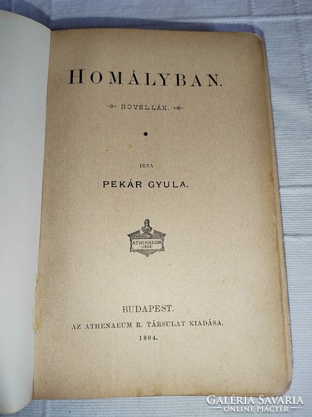 Gyula Pekár in the dark - short stories - first edition