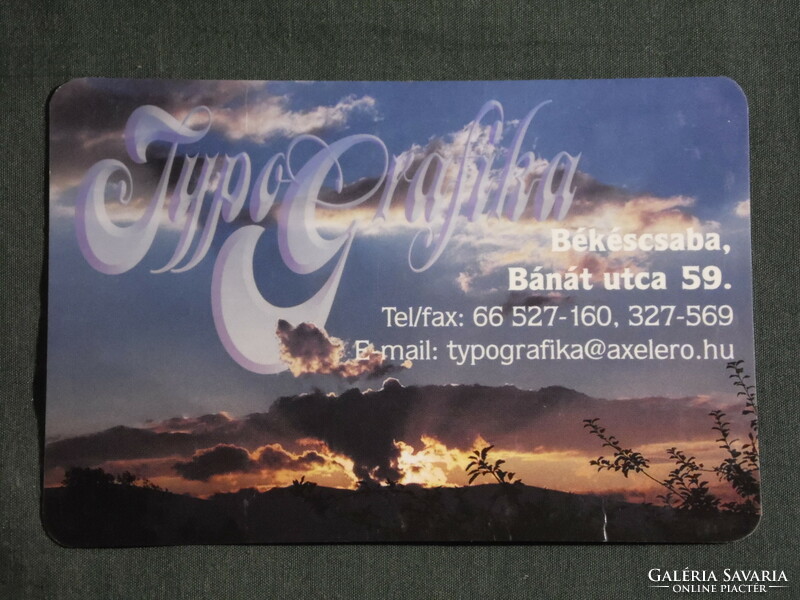 Card calendar, typografika kft., Békéscsaba, advertising graphics, sunset landscape detail, 2003, (6)