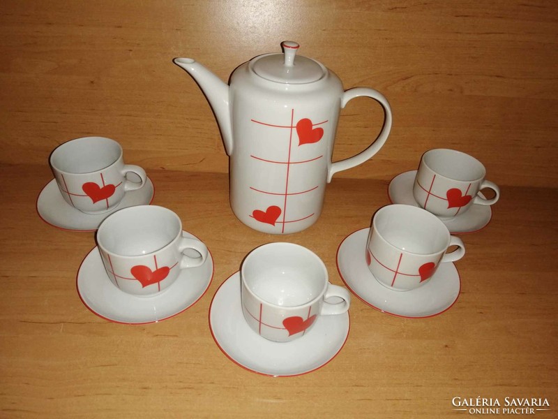 Alföldi porcelain coffee set - 1 pourer, 5 cups with base (16/k)