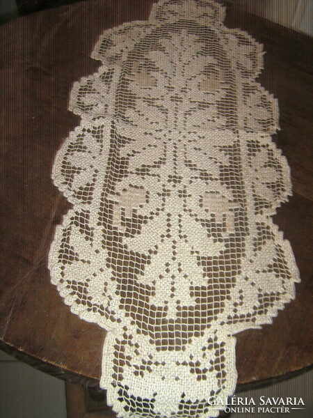 Beautiful antique ecru lace tablecloth