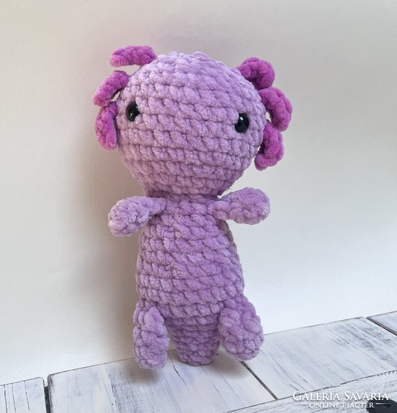 Crocheted plush axolotl