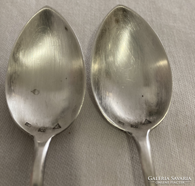 Pair of silver teaspoons / 800 delicacy