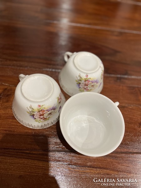 Beautiful Rare Antique Porcelain 3 pcs Floral Koma Mug Tea Cup Cups Koma Cup Collector's Beauty