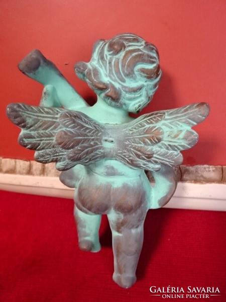 Antik kerámia angyalka az 1930-as évekből. Lant művész, magassága 15 cm. Jókai.